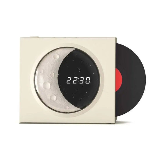 Moon Clock Bluetooth Speaker Vinyl Nostalgic Feelings High Volume Small Speaker Moon White