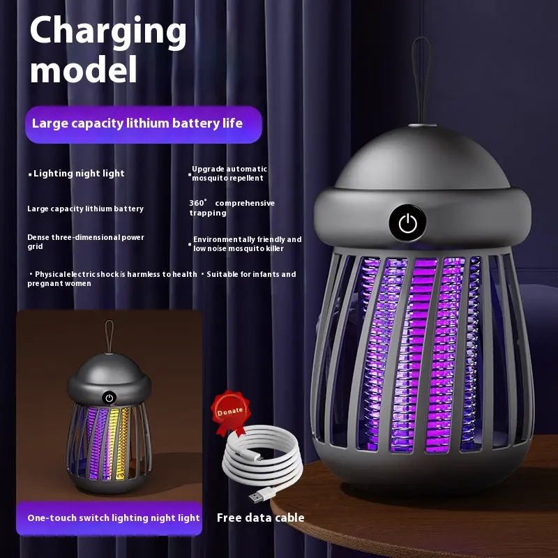 Mosquito Killer Lamp Insect Repellent Radiation Less Mute Electric Insect Trap Usb Charging Outdoor Mosquito Killer Repellent Gray Rechargeable Version