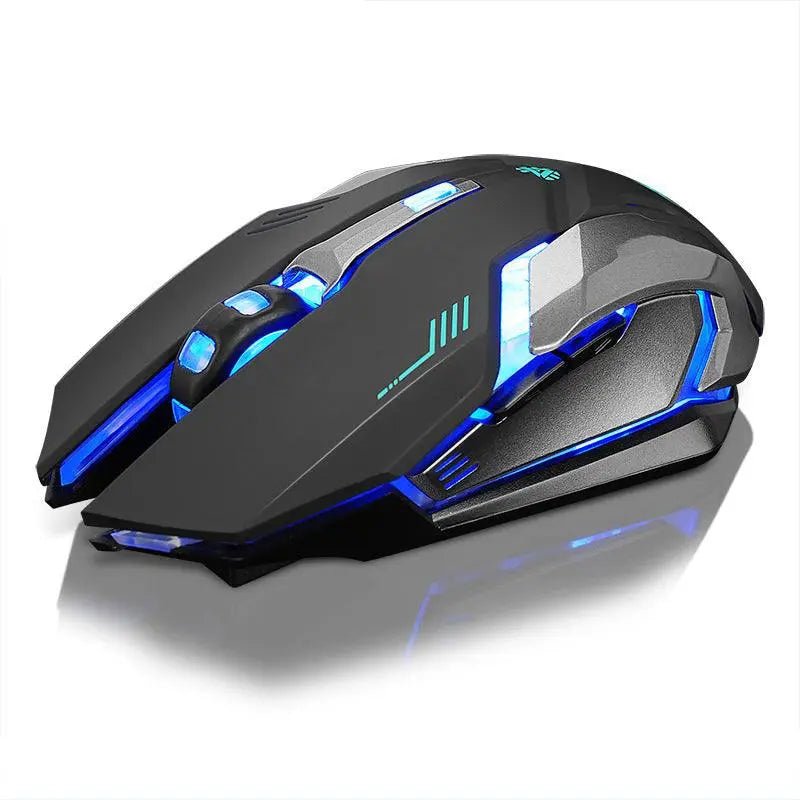 Mouse Wireless Rechargeable Notebook Desktop Home Office Universal Game Mute Luminous Black