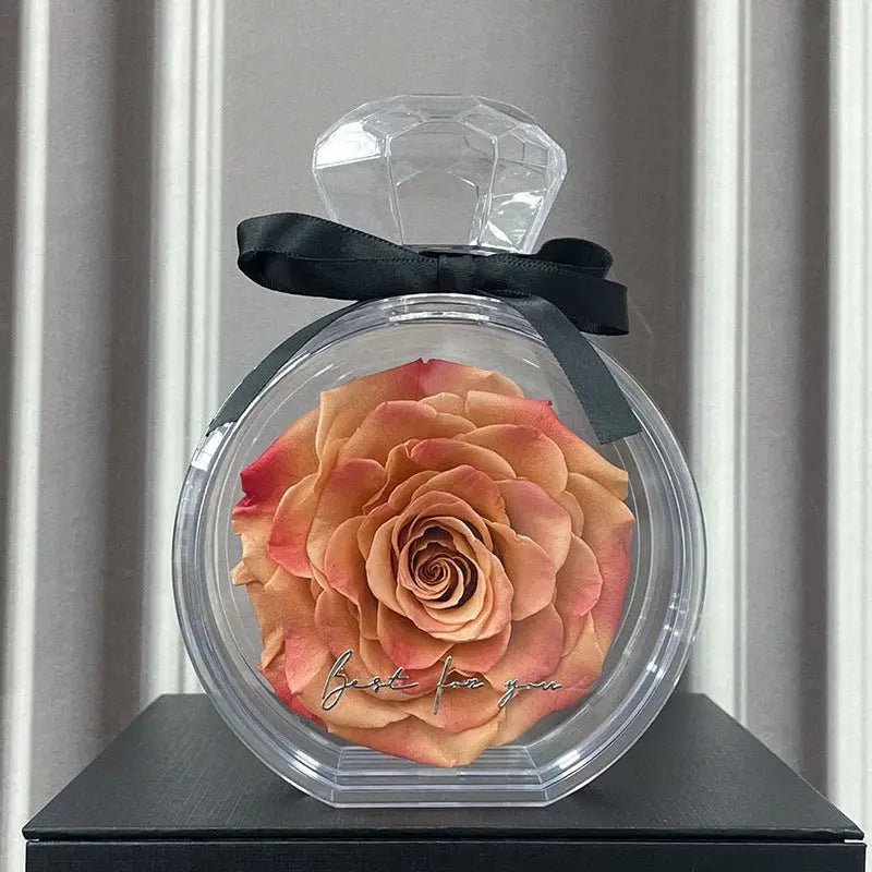 Natural Eternal Flower Ornaments Transparent Cover Dried Rose Gift Box For Christmas New Year Valentine's Day Home Decor Maillard