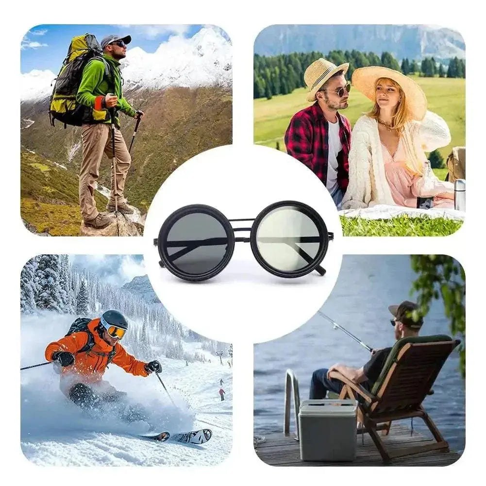 ND2-400 Adjustable Polarized Glasses Fishing Sunglasses UV Protection Retro Punk Polarized Sunglasses With Storage Box