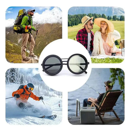 ND2-400 Adjustable Polarized Glasses Fishing Sunglasses UV Protection Retro Punk Polarized Sunglasses With Storage Box