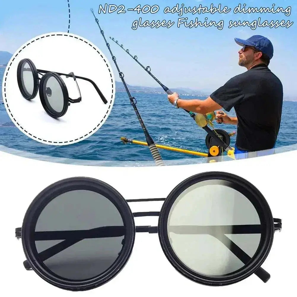 ND2-400 Adjustable Polarized Glasses Fishing Sunglasses UV Protection Retro Punk Polarized Sunglasses With Storage Box