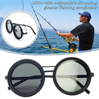 ND2-400 Adjustable Polarized Glasses Fishing Sunglasses UV Protection Retro Punk Polarized Sunglasses With Storage Box