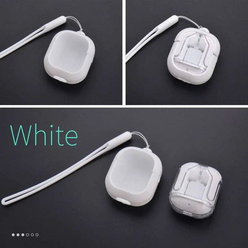 New Mini Transparent Wireless Bluetooth Headset Digital Display ENC Noise Reduction True Wireless Sports Music White headphone case