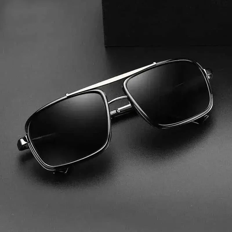 New Sunglasses Punk Sunglasses New Men's Square Uv400 Twin-beam Aviator Sunglasses
