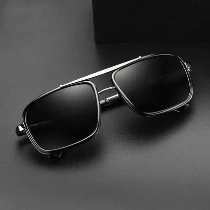 New Sunglasses Punk Sunglasses New Men's Square Uv400 Twin-beam Aviator Sunglasses