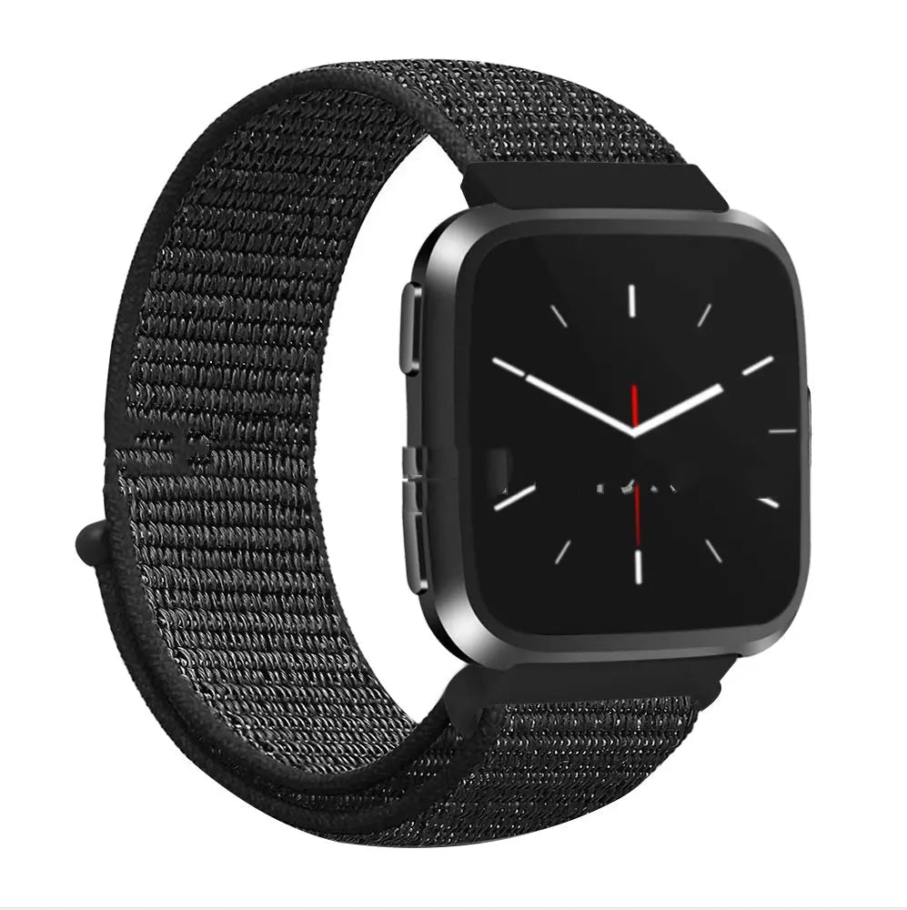 Nylon Loopback Strap Smart Watch Band Reflective Black