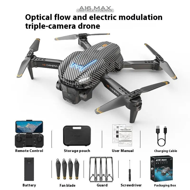 Optical Flow Positioning Three-camera Obstacle Avoidance Drone For Aerial Photography Carbon Electrical Adjustment