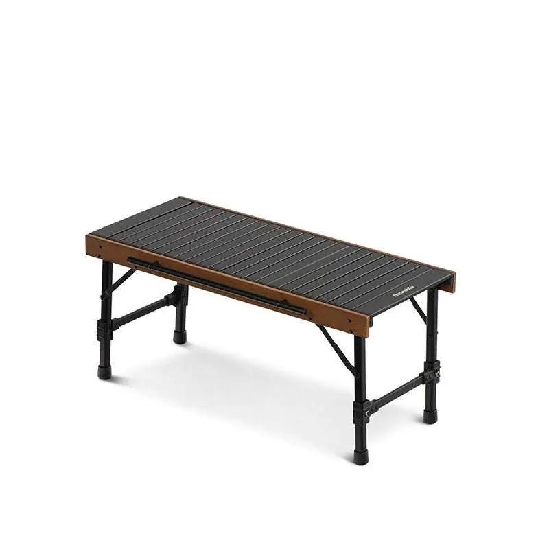 Outdoor Folding Combination Table Camping Barbecue Picnic Beech Wood Table Black
