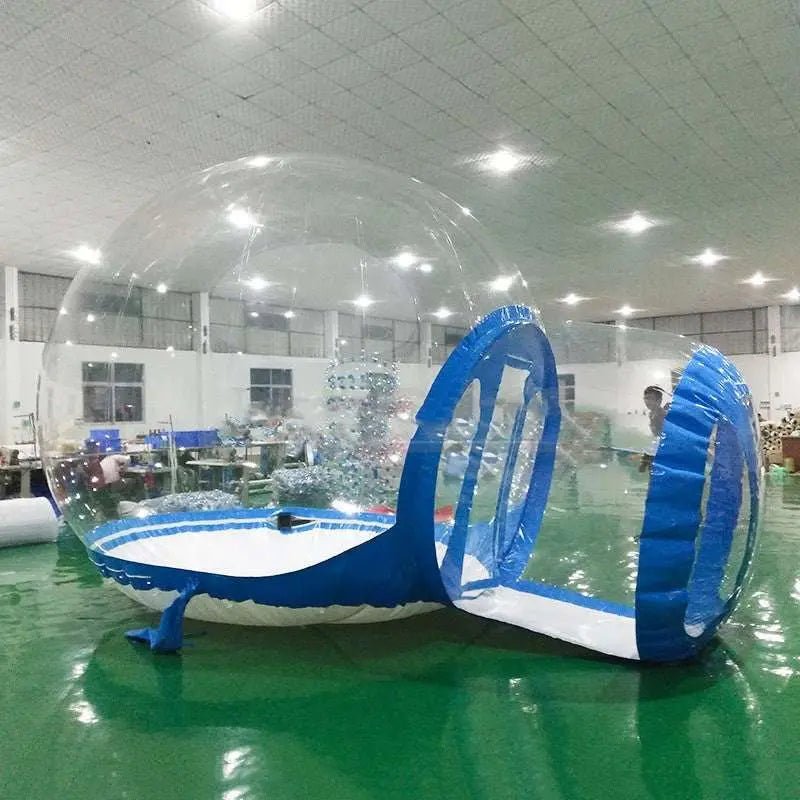 Outdoor Large Inflatable PVC Transparent Tent Blue EU