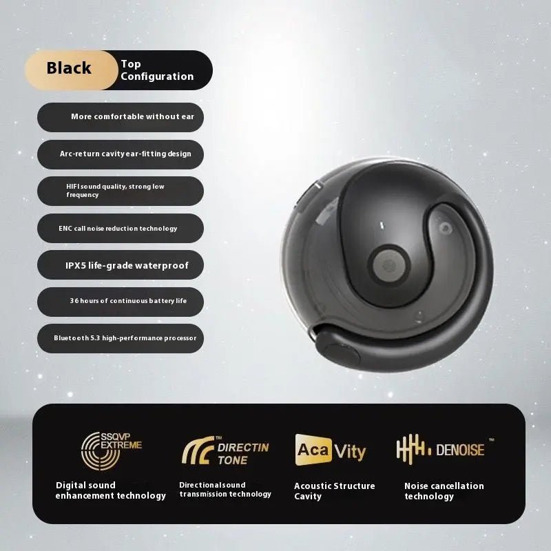 Outdoor Portable Bluetooth Headset Mini Speaker JM13 Black