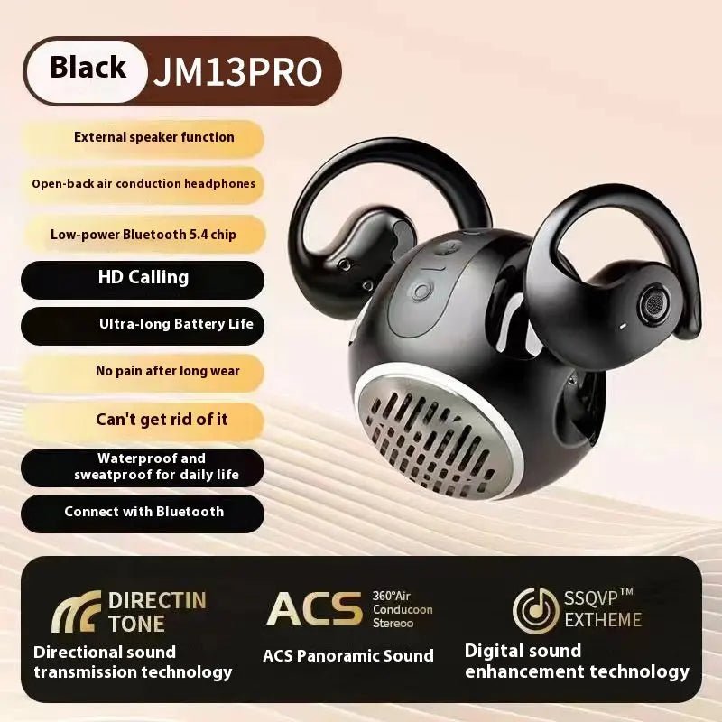 Outdoor Portable Bluetooth Headset Mini Speaker JM13PRO Black