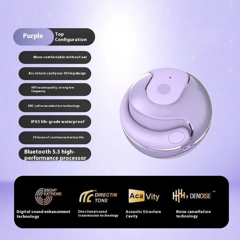 Outdoor Portable Bluetooth Headset Mini Speaker JM13 Purple