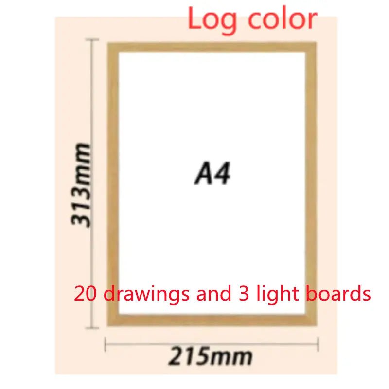 Personalized Light Painting Custom Photo Painting Led Glowing Photo Frame Art Light Decoration Christmas Set A4 Log color