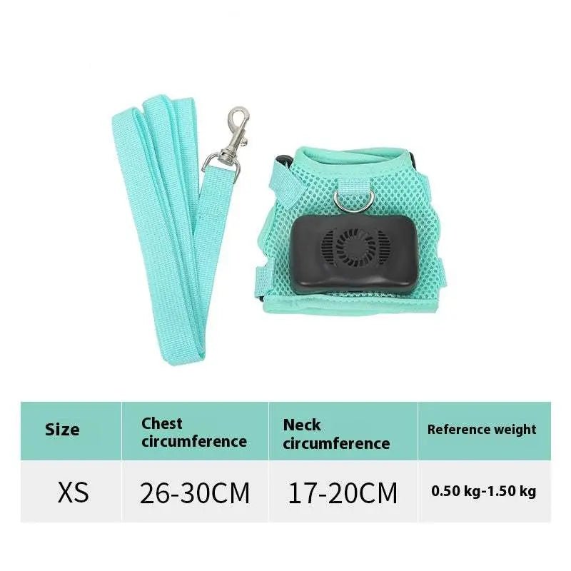Pets Dog Vest Chest Strap Harness Air Conditioner Cooling And Breathable With Air Conditioner Pet Products Mint Green XS