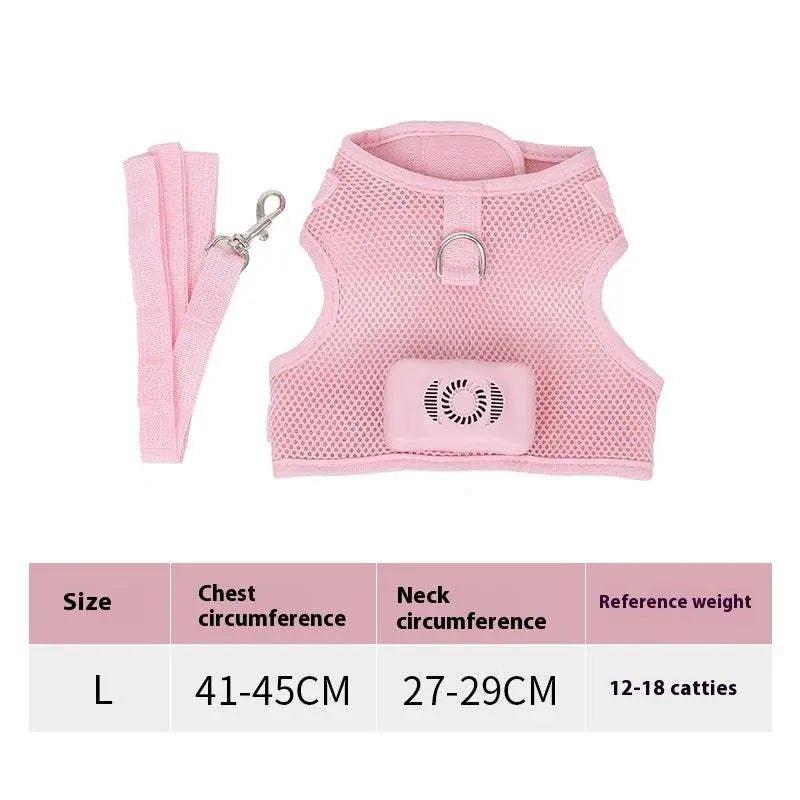 Pets Dog Vest Chest Strap Harness Air Conditioner Cooling And Breathable With Air Conditioner Pet Products Cherry Pink L