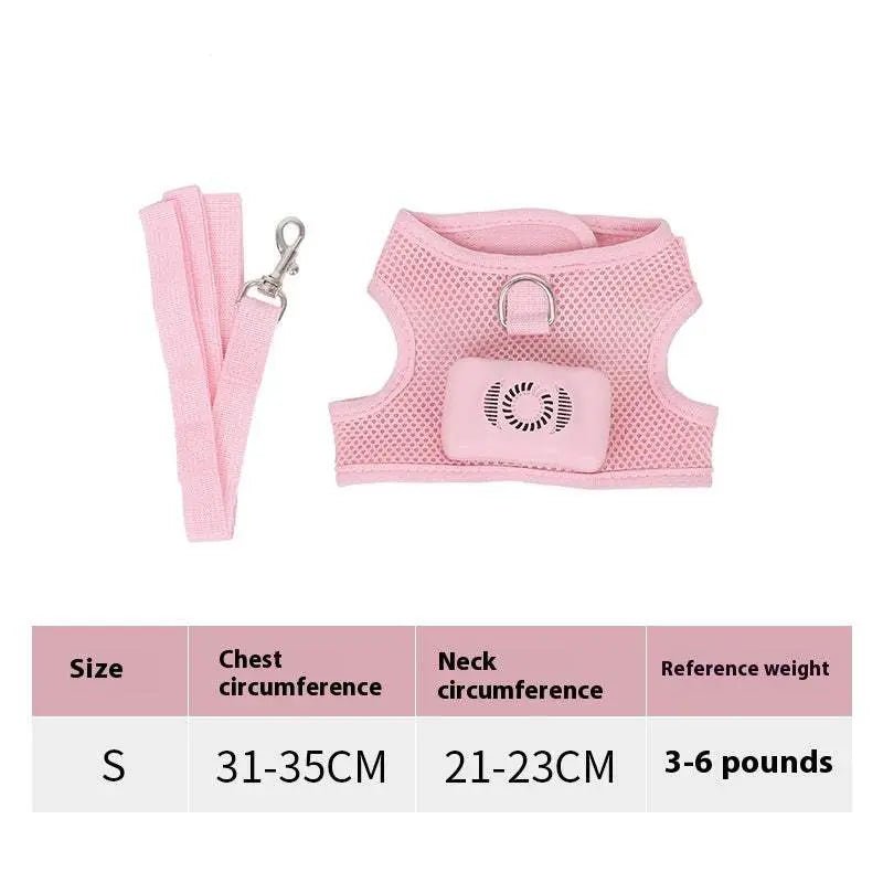 Pets Dog Vest Chest Strap Harness Air Conditioner Cooling And Breathable With Air Conditioner Pet Products Cherry Pink S