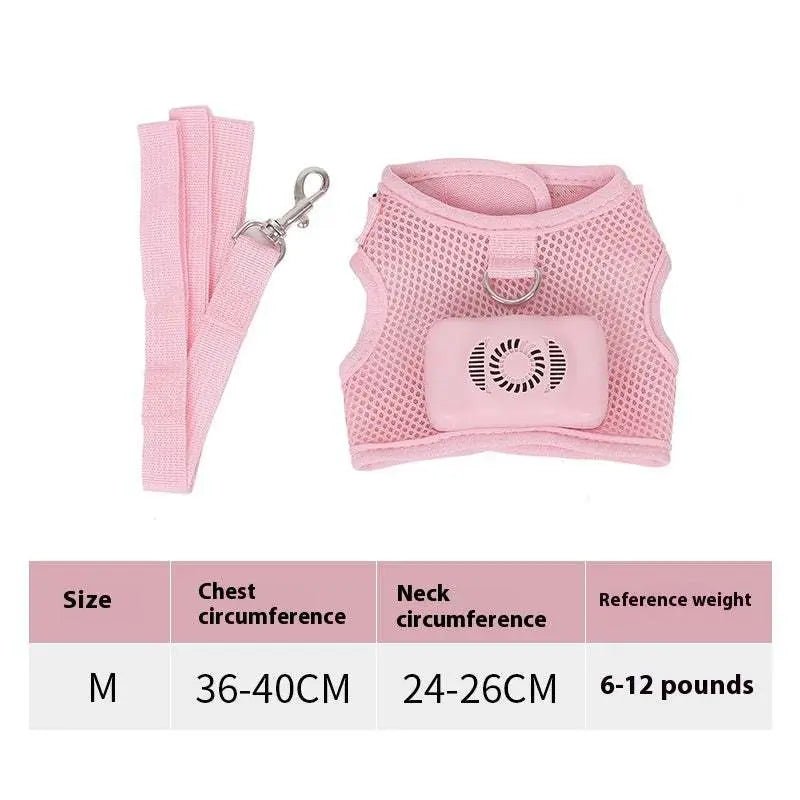 Pets Dog Vest Chest Strap Harness Air Conditioner Cooling And Breathable With Air Conditioner Pet Products Cherry Pink M