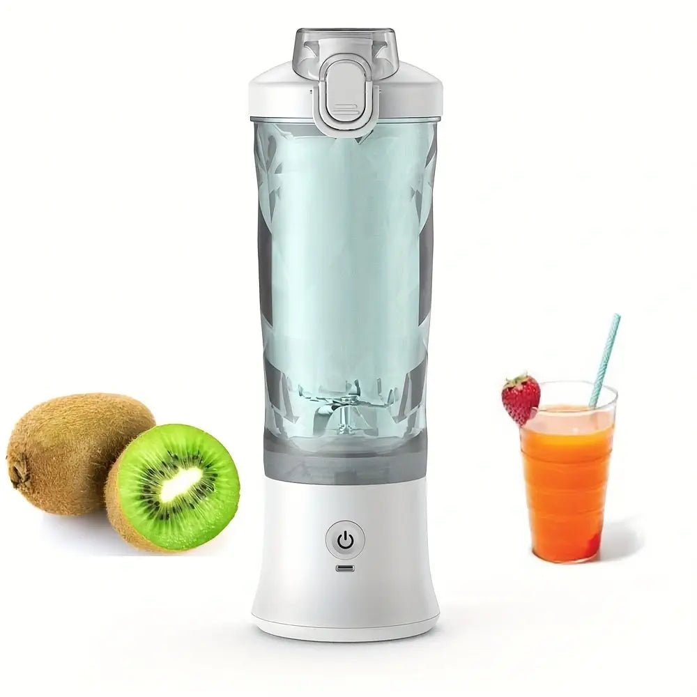 Portable Blender 600ML Electric Juicer Fruit Mixers 4000mAh USB Rechargeable Smoothie Mini Blender Personal Juicer Colorf White