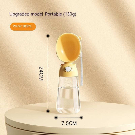 Portable Dog Water Bottle Food And Water Container For Pet Pets Feeder Bowl Outdoor Travel Drinking Bowls Water Dispenser 3086 Upgraded Style Yellow