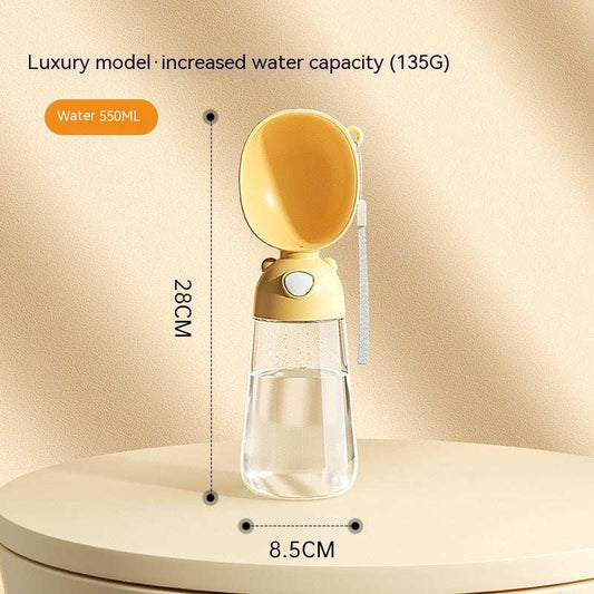 Portable Dog Water Bottle Food And Water Container For Pet Pets Feeder Bowl Outdoor Travel Drinking Bowls Water Dispenser 3086 Luxury Style Yellow