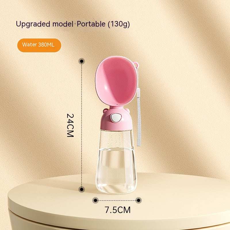 Portable Dog Water Bottle Food And Water Container For Pet Pets Feeder Bowl Outdoor Travel Drinking Bowls Water Dispenser 3086 Upgraded Style Pink