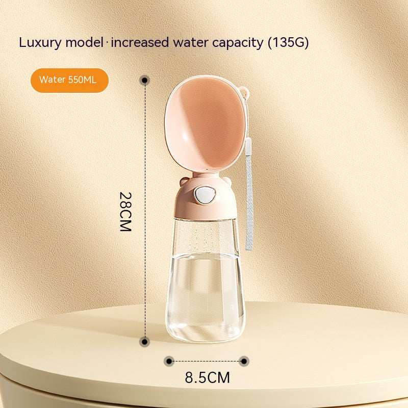 Portable Dog Water Bottle Food And Water Container For Pet Pets Feeder Bowl Outdoor Travel Drinking Bowls Water Dispenser 3086 Luxury Style Brown