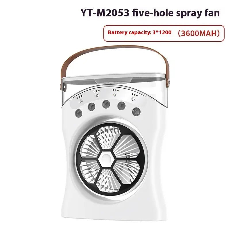 Portable Fan Portable Mini Humidifier Fan Water Spraying Fan Rechargeable Cooler Air Adjustment Fan For Hot Weather Silver