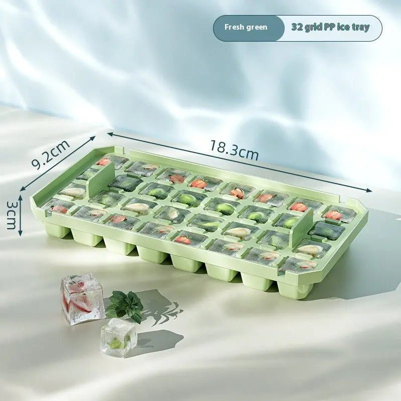 PP Material Ice Mould Quick Demould Ice Cube Tray Creative Party Bar Kitchen Freezer Cooling Drink Ice Box Silicone Molds Kitchen Gadgets Green Without Box