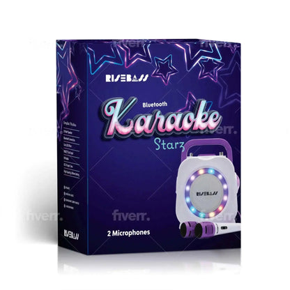 Purple Kids Bluetooth Karaoke Machine with 2 Microphone