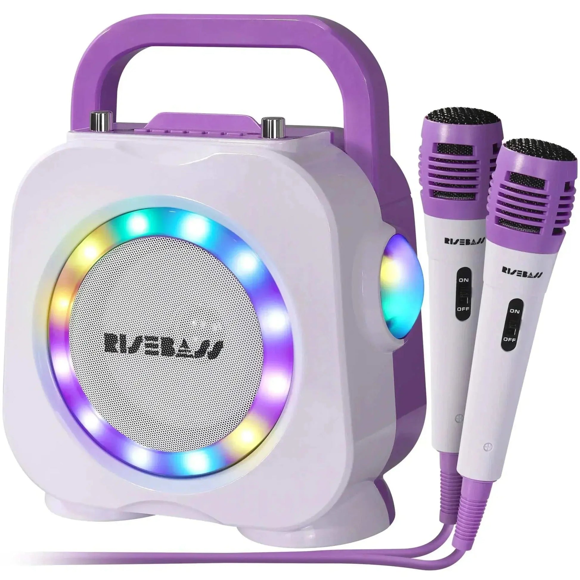 Purple Kids Bluetooth Karaoke Machine with 2 Microphone Single Unit