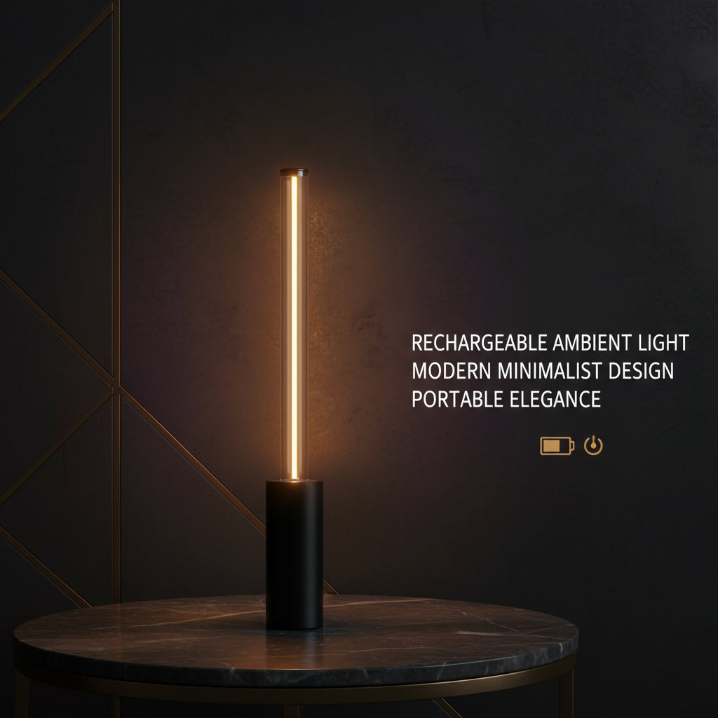 Simple Breathing Ambience Light Rechargeable Bedroom Small Night Lamp Creative Atmosphere Light Home Decoration Black