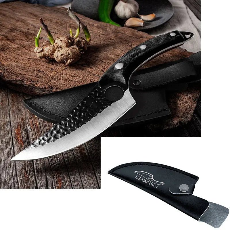 Slaughter Cutting Meat Boning Small Scimitar Special Skinning Killing Pigs Butcher Sheath Black