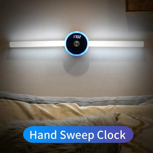 Smart Cabinet Light Clock Timing Sensor Light Removable LED Wardrobe Light Human Body Sensor Light Hand sweep clock