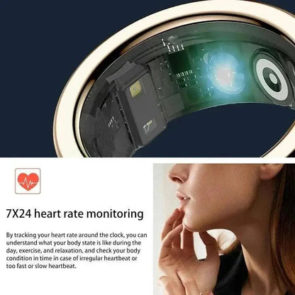 Smart Ring Men Women Bluetooth Monitoring Blood Heart Rate Blood Oxygen Monitoring Multi Sports IP68 5ATM Waterproof 2025