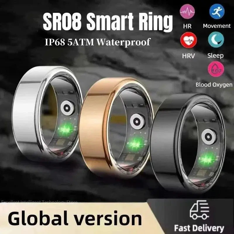 Smart Ring Men Women Bluetooth Monitoring Blood Heart Rate Blood Oxygen Monitoring Multi Sports IP68 5ATM Waterproof 2025