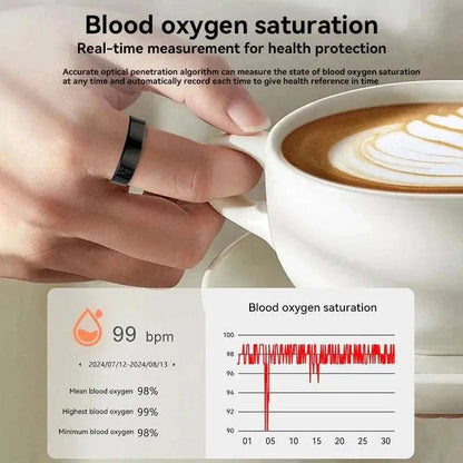 Smart Ring Men Women Bluetooth Monitoring Blood Heart Rate Blood Oxygen Monitoring Multi Sports IP68 5ATM Waterproof 2025