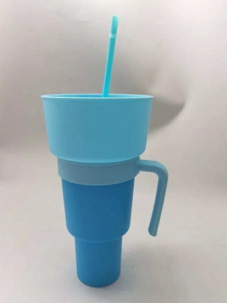 Snack With Handle Straw Cup Kitchen Gadgets Two Tone 901to1000ml