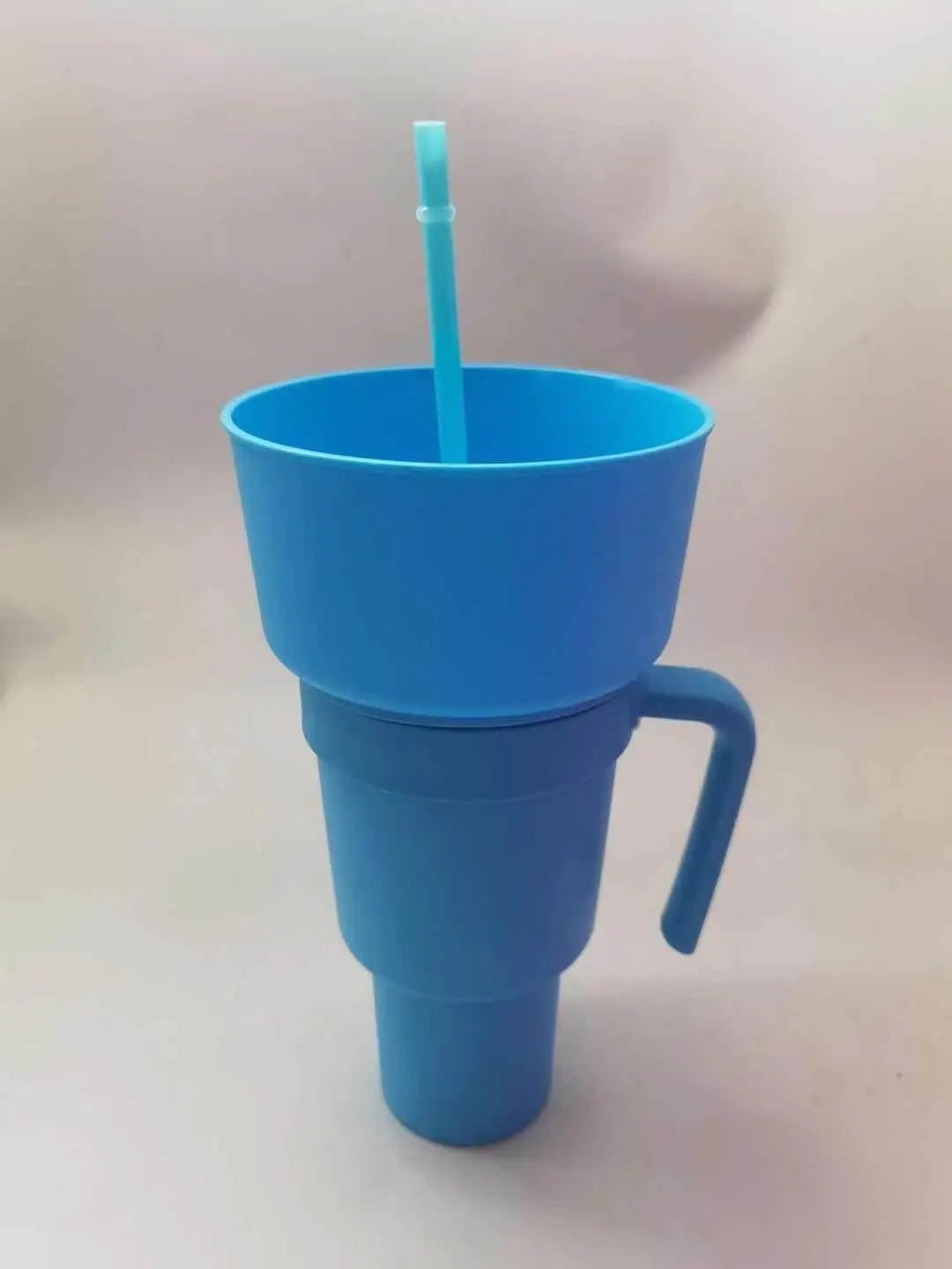 Snack With Handle Straw Cup Kitchen Gadgets Solid Blue 901to1000ml