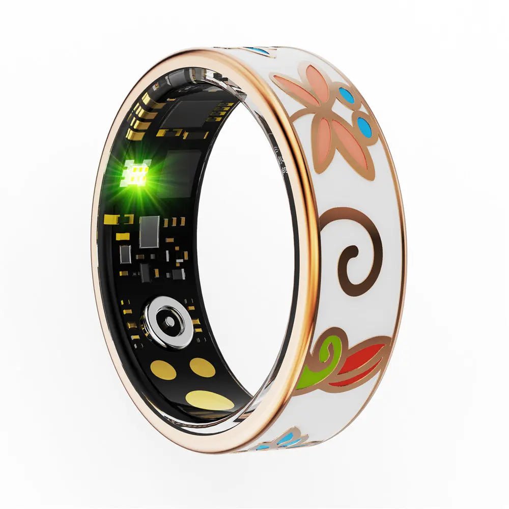 Stainless Steel Electroplating Smart Ring Luminous Dragon Pattern Enamel Color