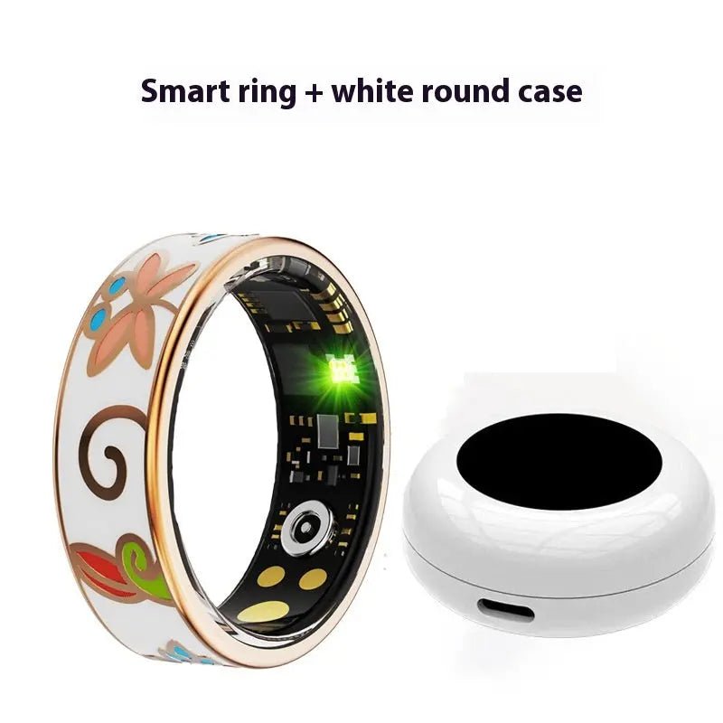 Stainless Steel Electroplating Smart Ring Luminous Dragon Pattern Ring With White Round Bin