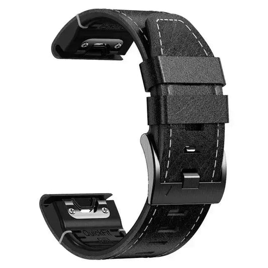 Stitching Silicone Patch Quick Release Watchband Black