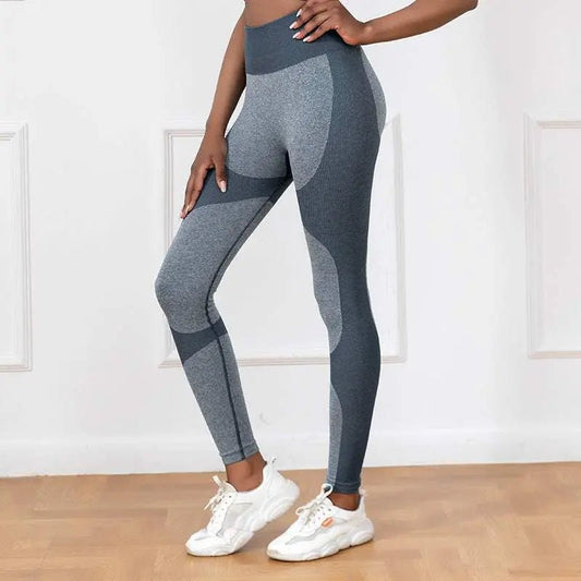 Striped Printed Yoga Pants High Waist Seamless Leggings Stretch Butt Lift Quick-drying Running Sports Fitness Pant Womens Clothing Grey