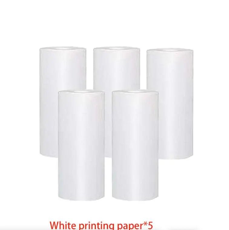 Student Mini Thermal Label Printer 5Pcs White Printing Paper