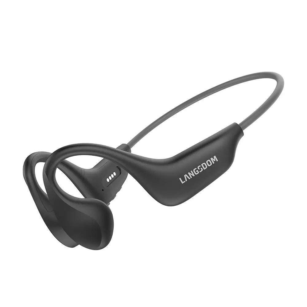 Stylish And Lightweight Open Sports Bluetooth Headset Black And Gray USB