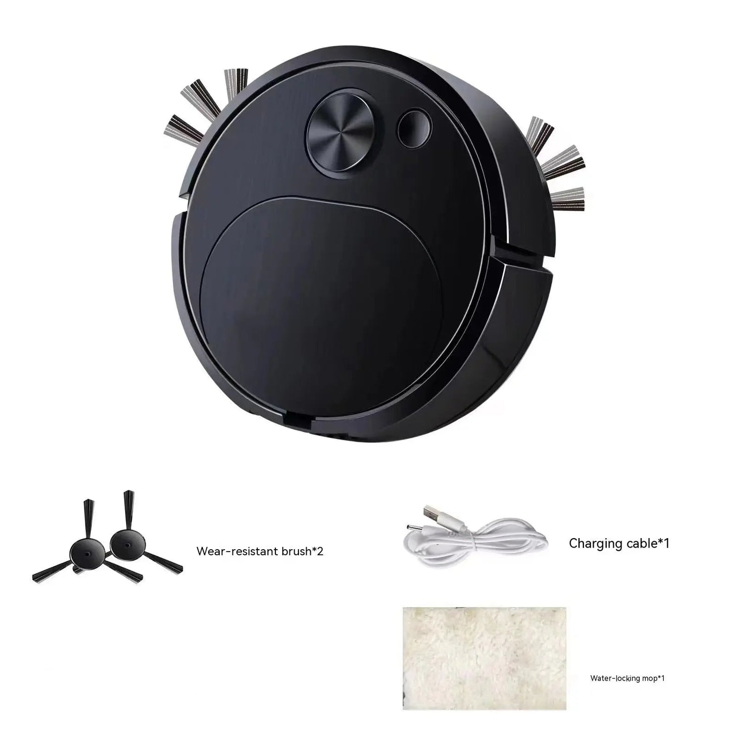 Sweeping Robot Automatic Household Mini Cleaning Machine USB Rechargeable Smart Vacuum Cleaner 8018 Black