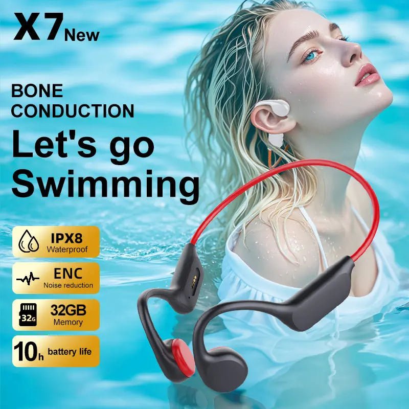 Swimming Headset Listening Music With 32G Memory Long Battery Life Black And Red English version