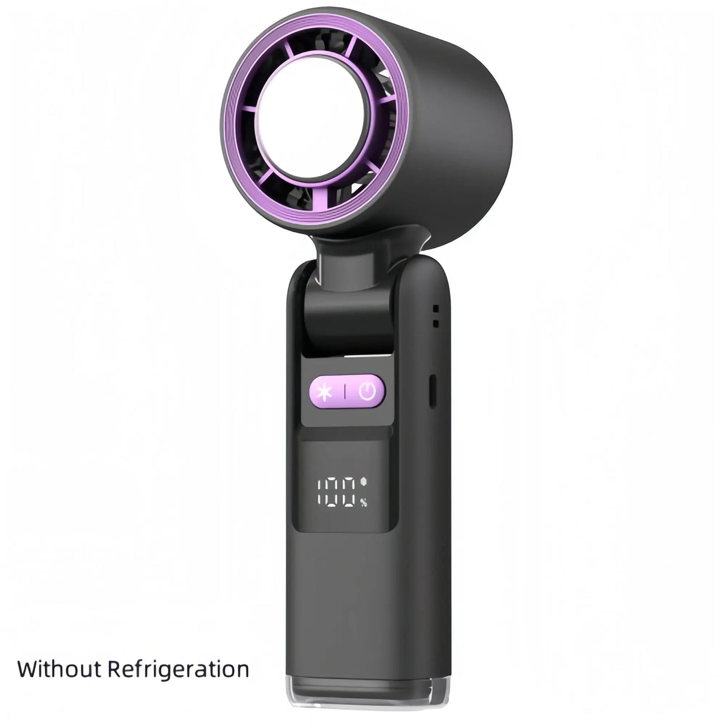 Turbos Chilled Ice Sensation Cold Fan Super Mini Turbos Speed Fan USB Powered Digital Display For Outdoor Camping Travel Black Without Refrigeration 63x57x176mm