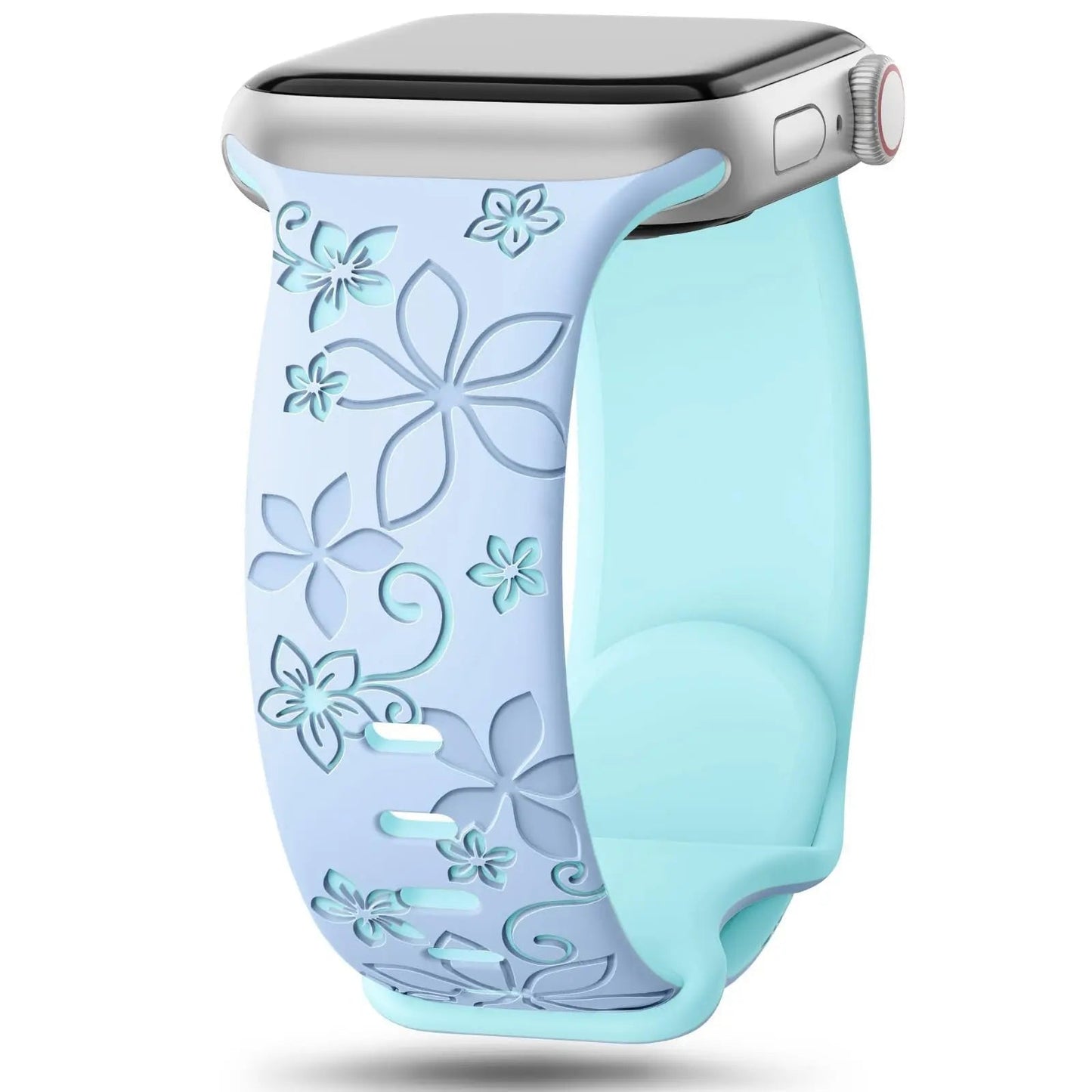 Two-tone Silicone Strap Bauhinia Ice Blue Light Blue